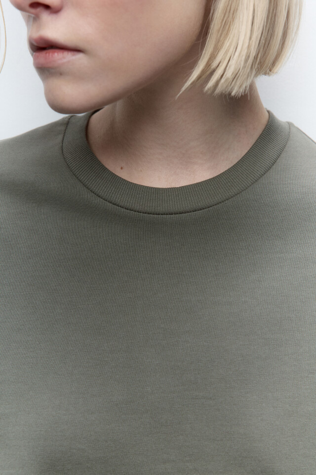 Футболка oversize хлопковая базовая - цвет зеленый - 6