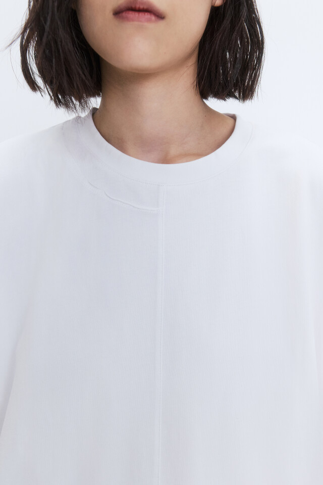 Футболка oversize двуслойная асимметричная - цвет белый - 7