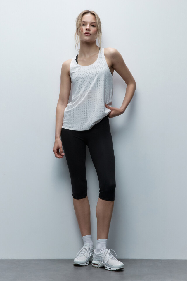 Майка oversize спортивная из сетки - цвет белый - 6