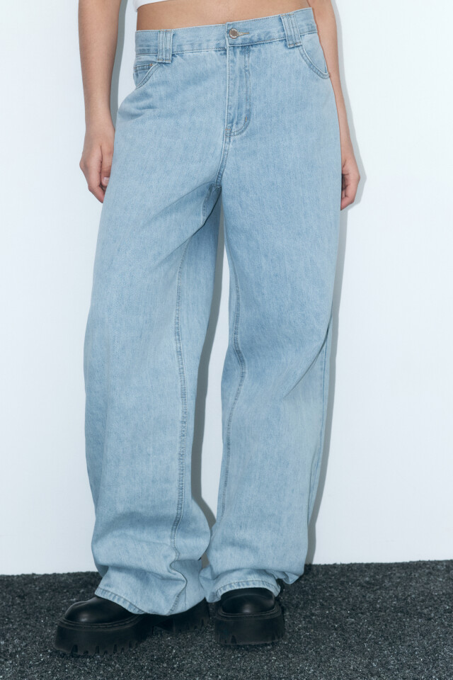 Джинсы baggy fit со средней посадкой - цвет голубой - 3