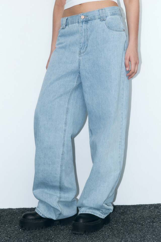Джинсы baggy fit со средней посадкой - цвет голубой - 4