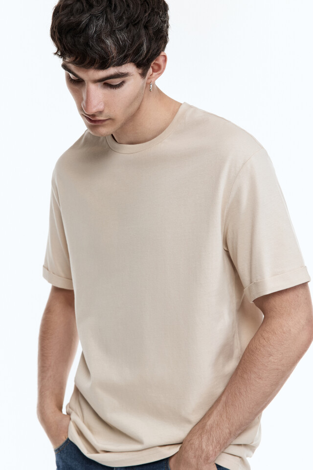 Футболка oversize однотонная - цвет бежевый - 1