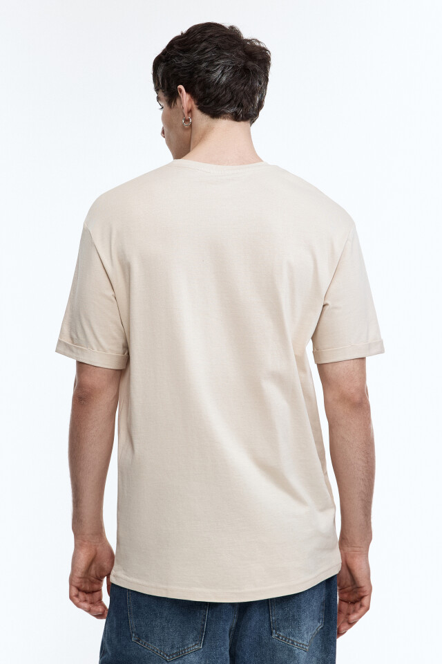 Футболка oversize однотонная - цвет бежевый - 4
