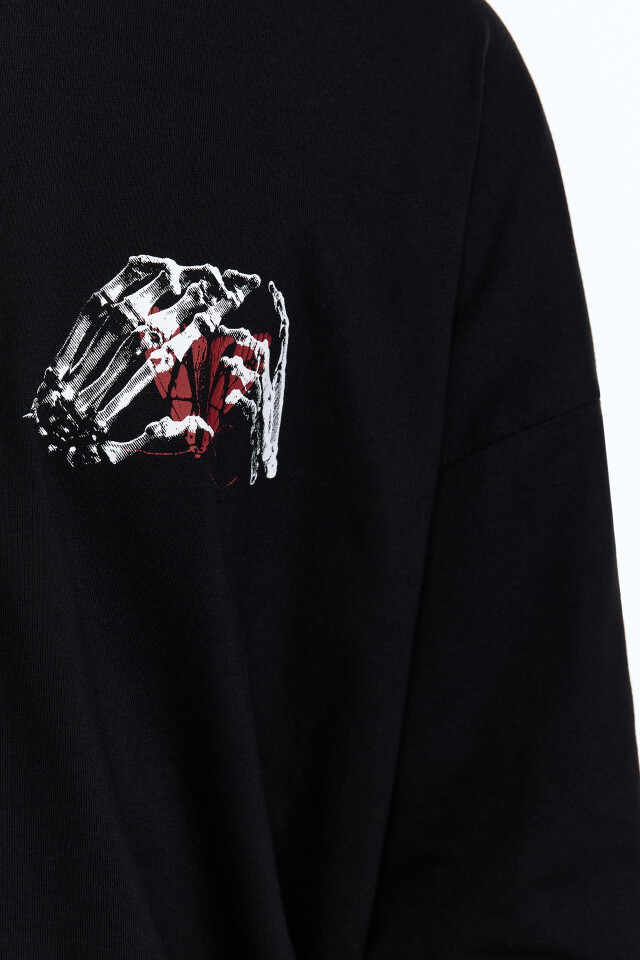 Футболка oversize с принтом - цвет черный - 6