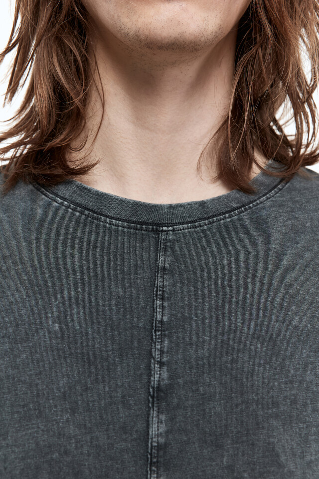 Футболка oversize хлопковая с вареным эффектом - цвет серый - 6