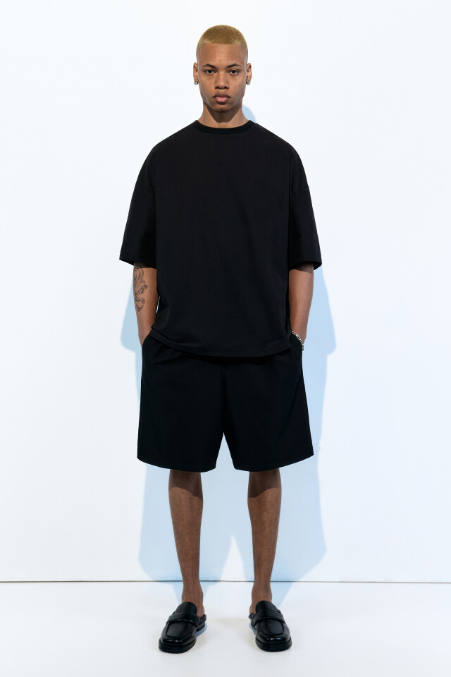 Футболка oversize с удлиненными рукавами - цвет черный - 6