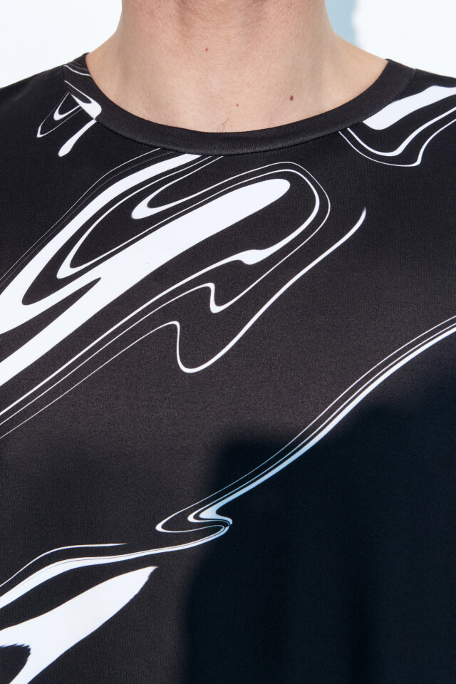 Футболка oversize спортивная с принтом - цвет черный - 6