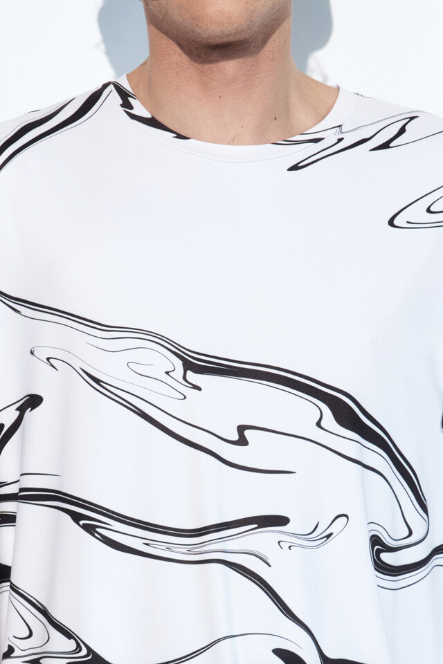 Футболка oversize спортивная с принтом - цвет белый - 6
