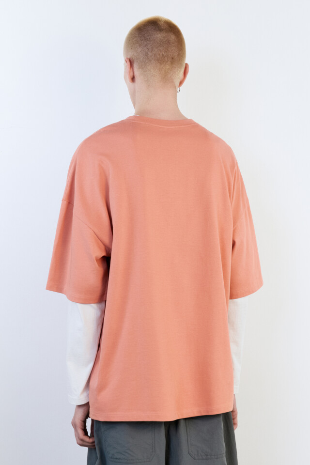 Футболка oversize с принтом-комиксом - цвет розовый - 4