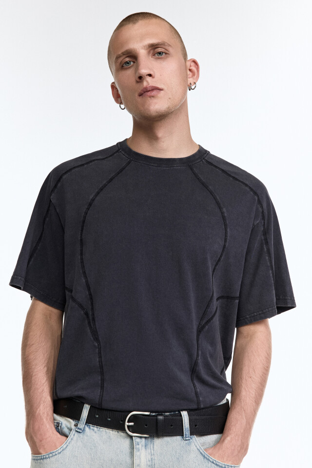 Футболка oversize с рельефными швами - цвет мультиколор - 2