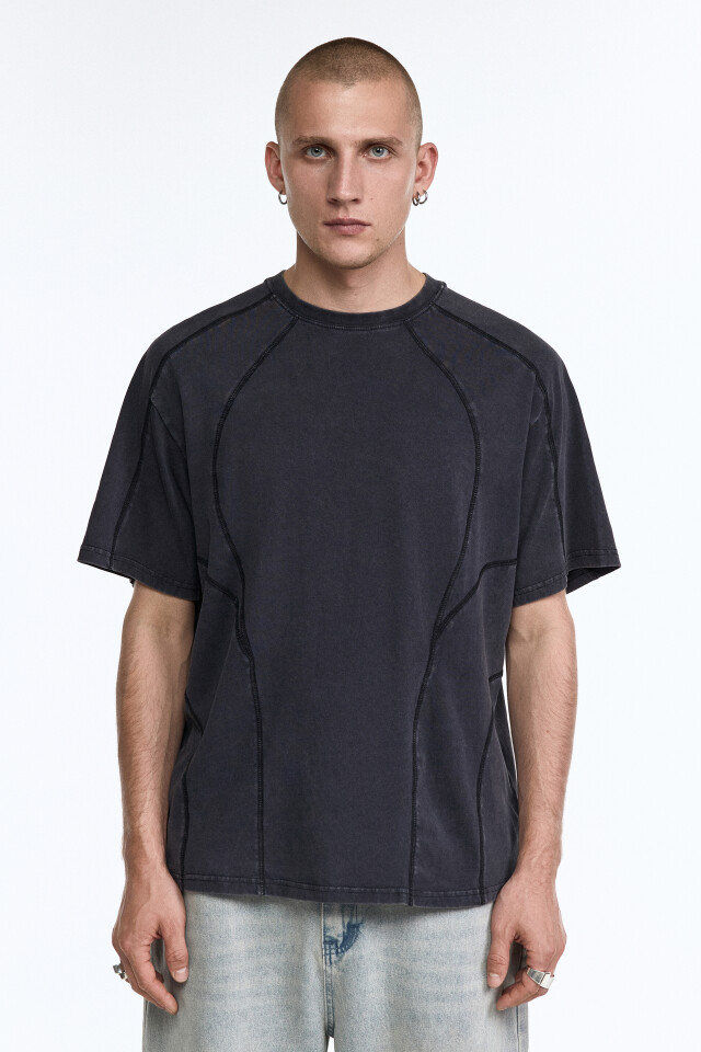 Футболка oversize с рельефными швами - цвет мультиколор - 3