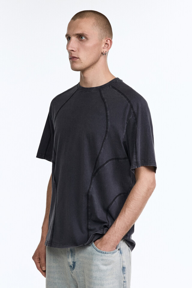 Футболка oversize с рельефными швами - цвет мультиколор - 4