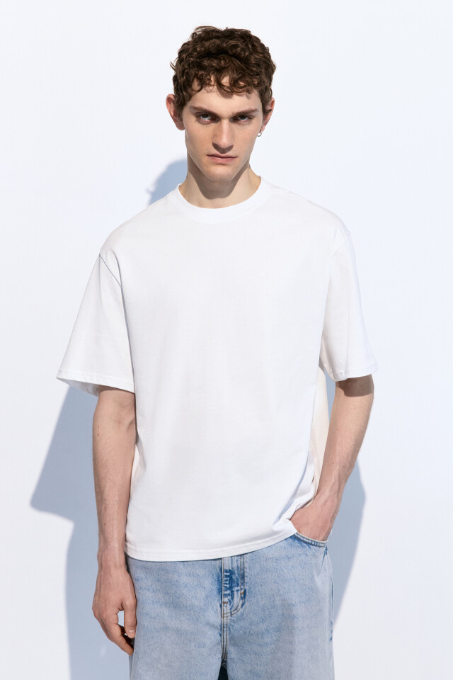 Футболка oversize базовая - цвет белый - 2