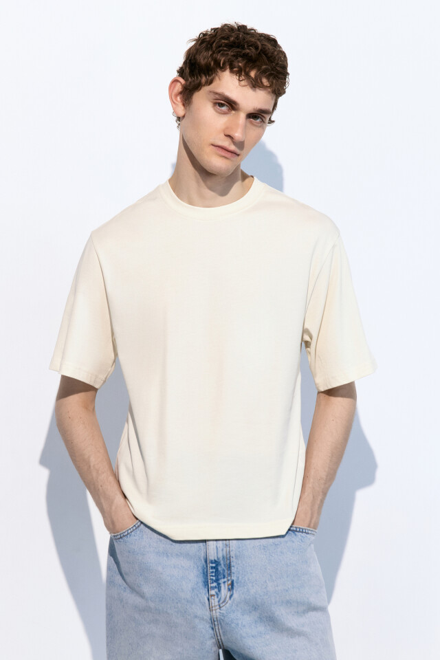 Футболка oversize базовая - цвет бежевый - 2