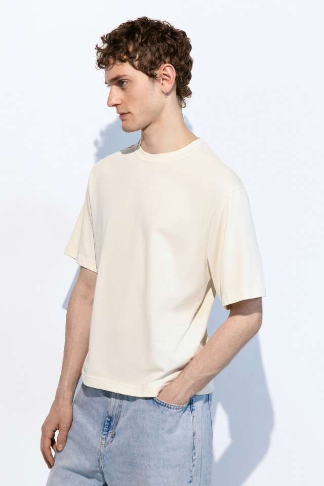 Футболка oversize базовая - цвет бежевый - 3