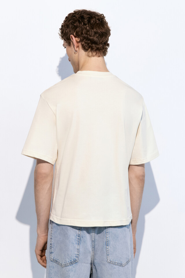 Футболка oversize базовая - цвет бежевый - 4