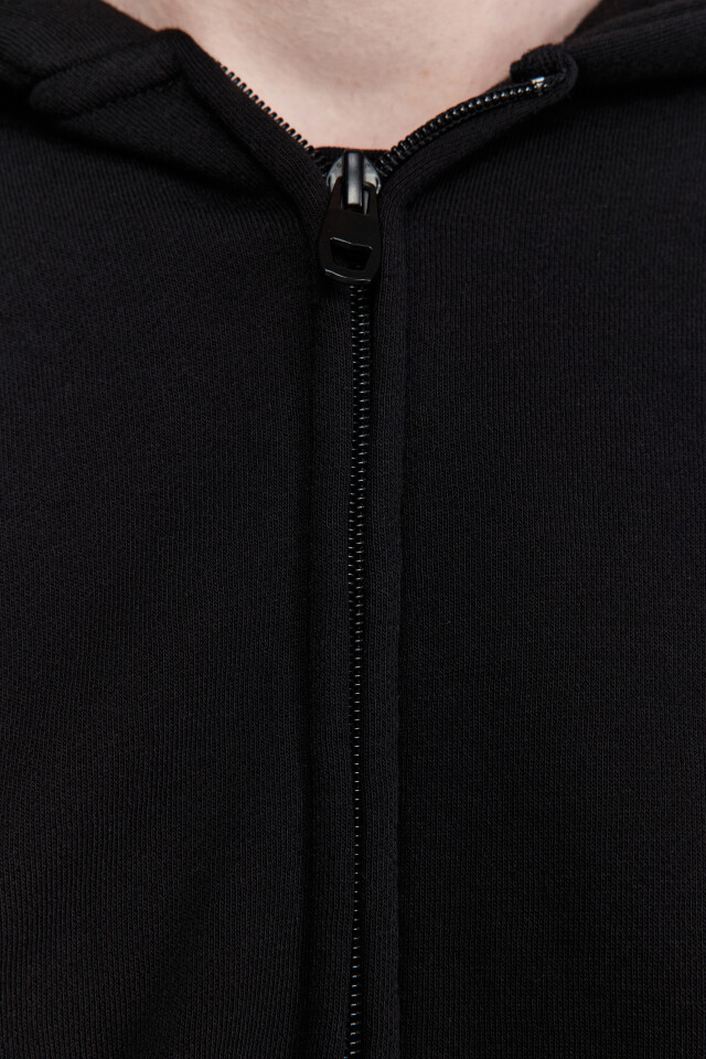 Худи oversize на молнии с капюшоном - цвет черный - 6