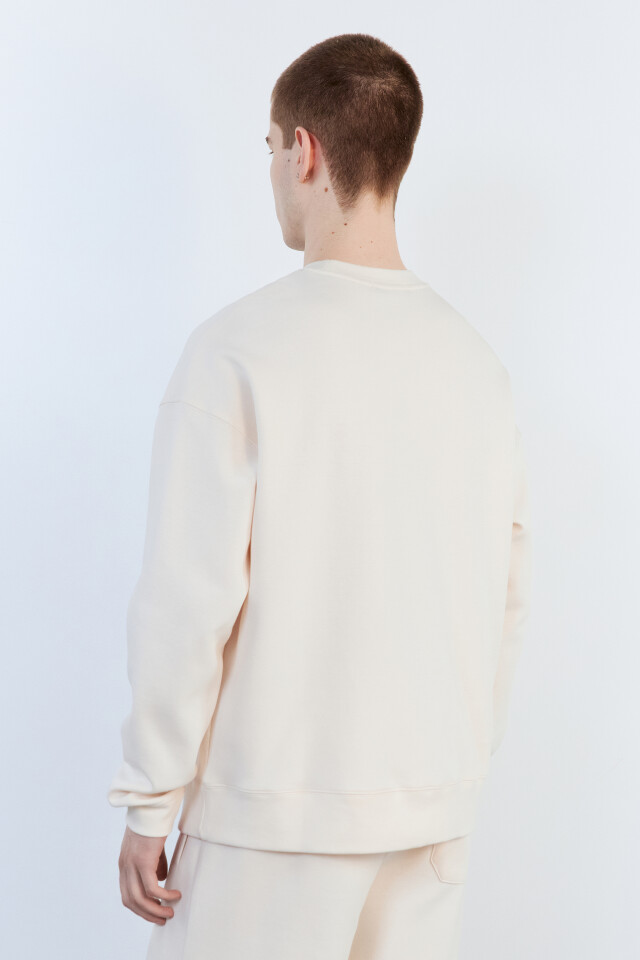 Свитшот oversize базовый из футера - цвет бежевый - 4