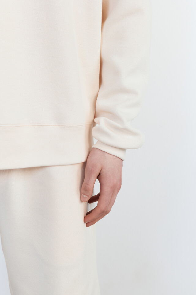 Свитшот oversize базовый из футера - цвет бежевый - 7