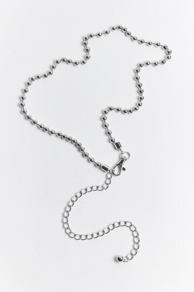 Ремень-цепочка на талию с бусинами - цвет серый - 3