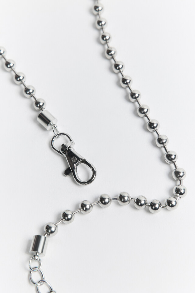 Ремень-цепочка на талию с бусинами - цвет серый - 4