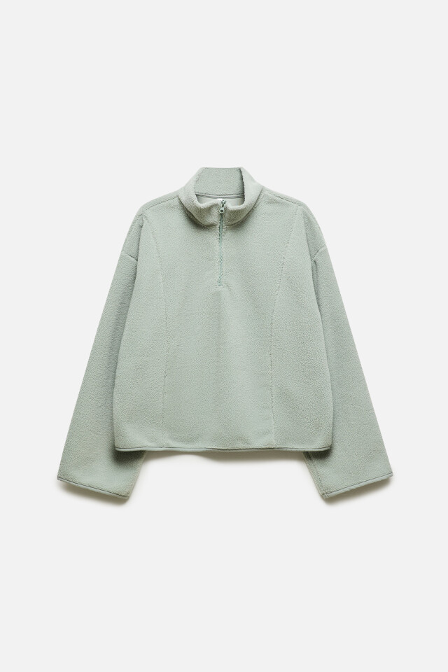 Толстовка half-zip свободная из флиса - цвет серый - 9
