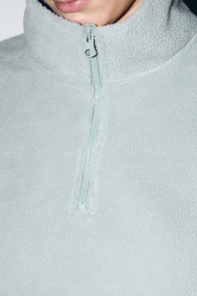 Толстовка half-zip свободная из флиса - цвет серый - 6