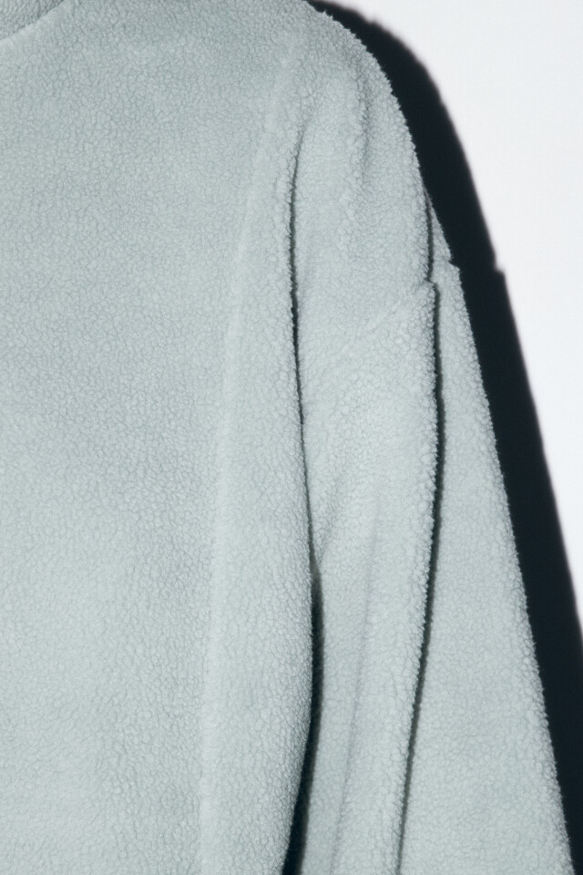 Толстовка half-zip свободная из флиса - цвет серый - 7