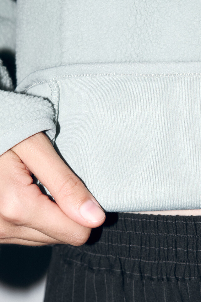 Толстовка half-zip свободная из флиса - цвет серый - 8