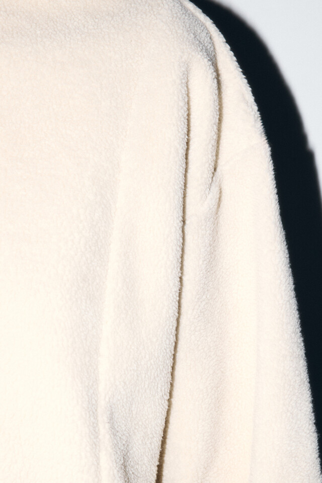 Толстовка half-zip свободная из флиса - цвет бежевый - 7