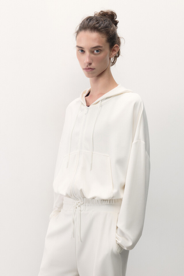 Худи oversize спортивная с капюшоном - цвет ванильный - 3