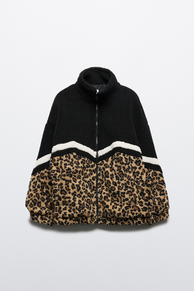 Куртка oversize из искусственного меха с принтом - цвет мультиколор - 10