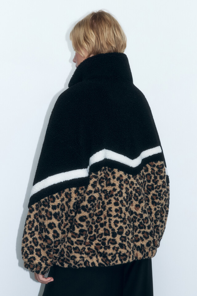 Куртка oversize из искусственного меха с принтом - цвет мультиколор - 5
