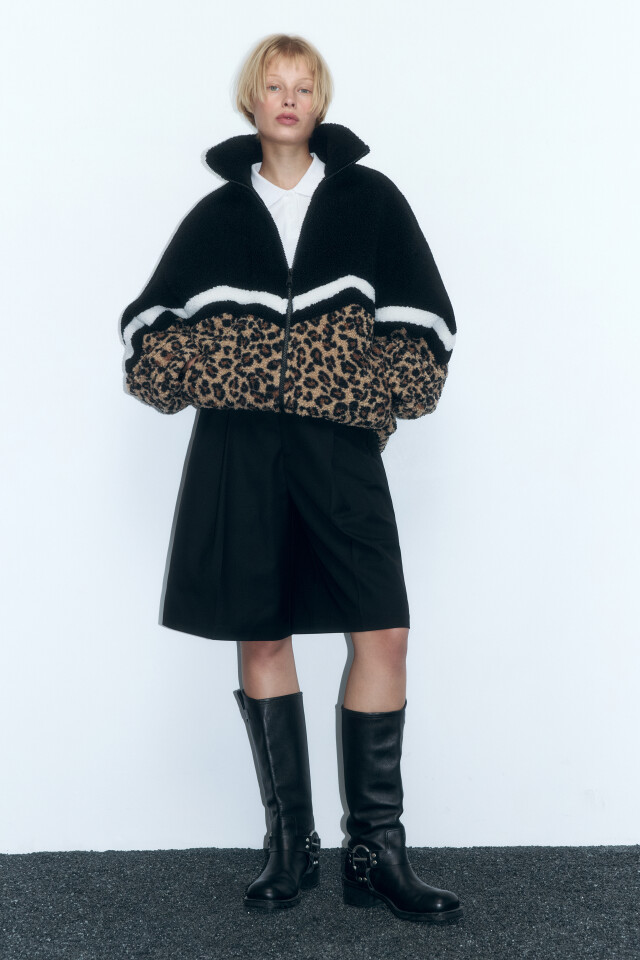 Куртка oversize из искусственного меха с принтом - цвет мультиколор - 6
