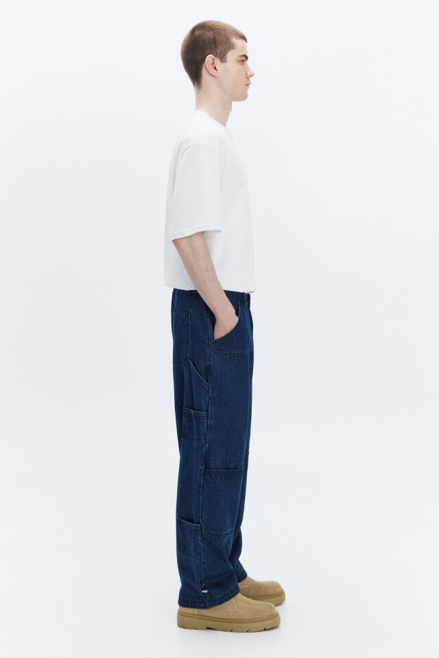 Джинсы baggy fit с накладными карманами - цвет синий - 6