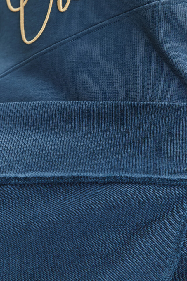 Толстовка half-zip из футера с принтом-надписью - цвет синий - 9