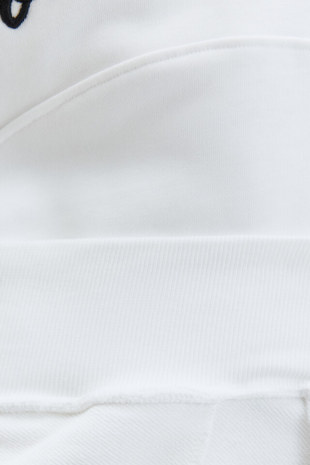 Толстовка half-zip из футера с принтом-надписью - цвет белый - 9