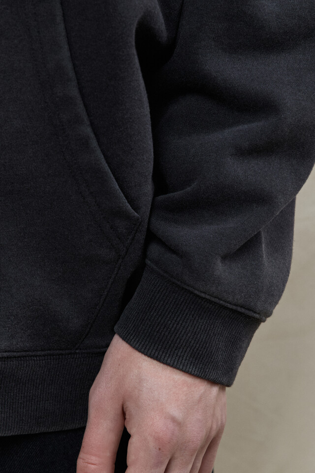 Худи oversize с капюшоном и принтом - цвет черный - 7