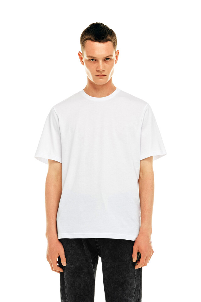 Футболка хлопковая oversize - цвет белый - 1