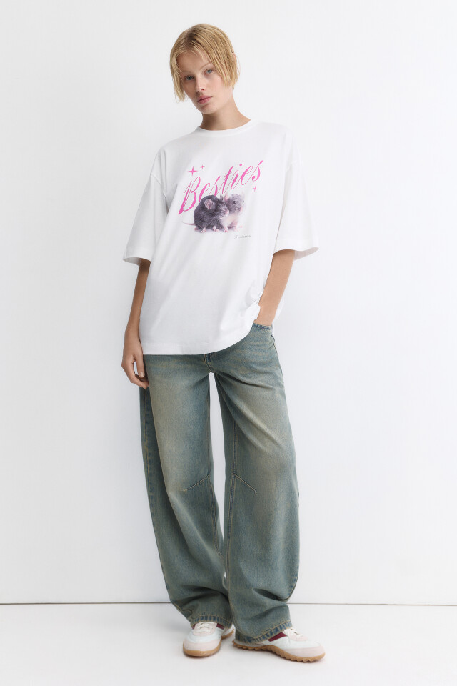 Футболка oversize хлопковая с принтом - цвет мультиколор - 5