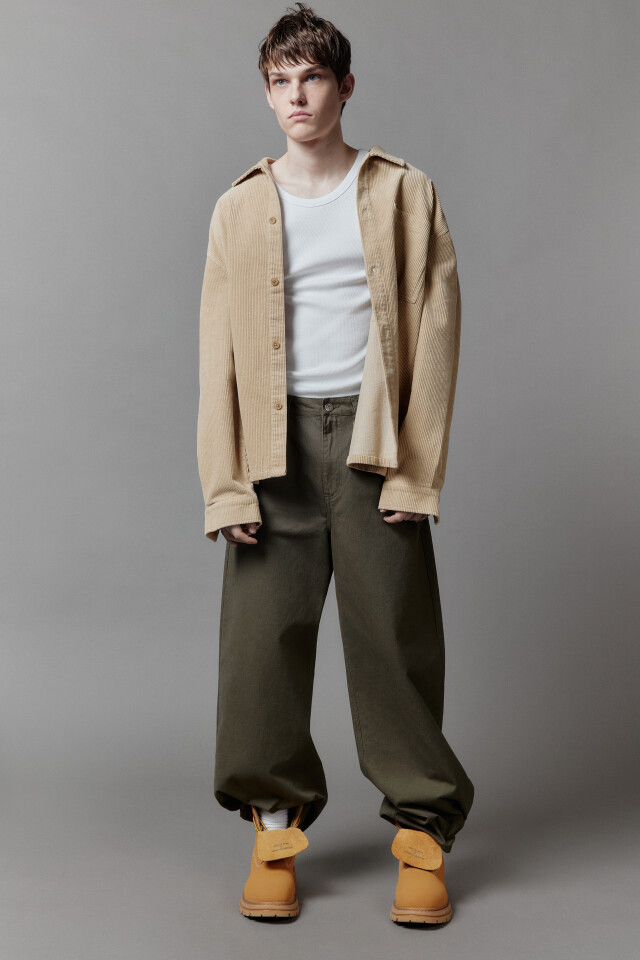 Брюки skater fit широкие хлопковые - цвет зеленый - 8