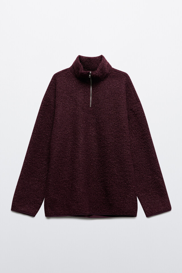 Толстовка half-zip флисовая с воротником-стойкой - цвет фиолетовый - 11