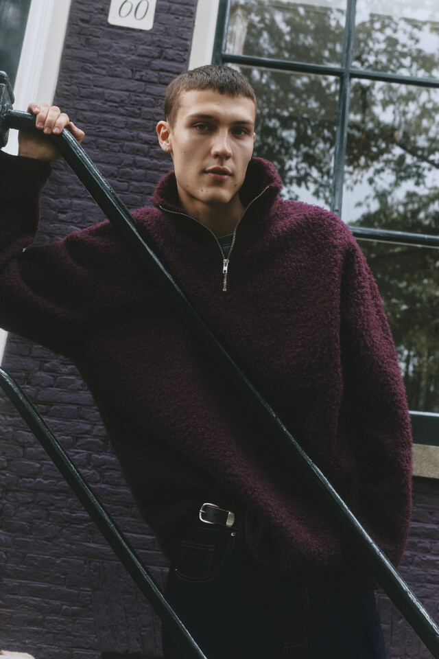 Толстовка half-zip флисовая с воротником-стойкой - цвет фиолетовый - 10