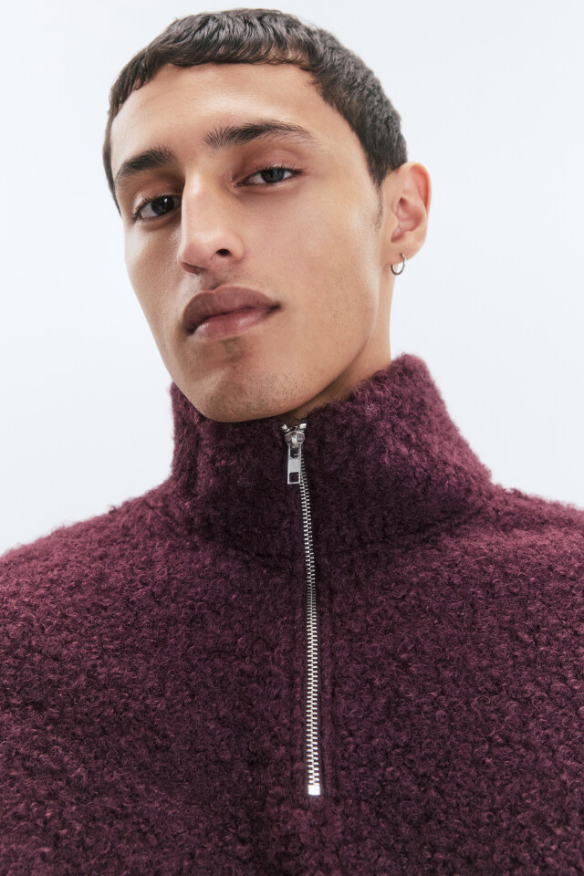 Толстовка half-zip флисовая с воротником-стойкой - цвет фиолетовый - 2