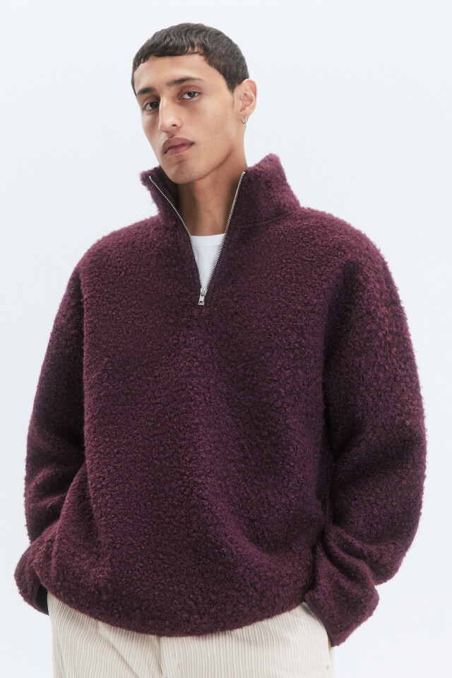Толстовка half-zip флисовая с воротником-стойкой - цвет фиолетовый - 3