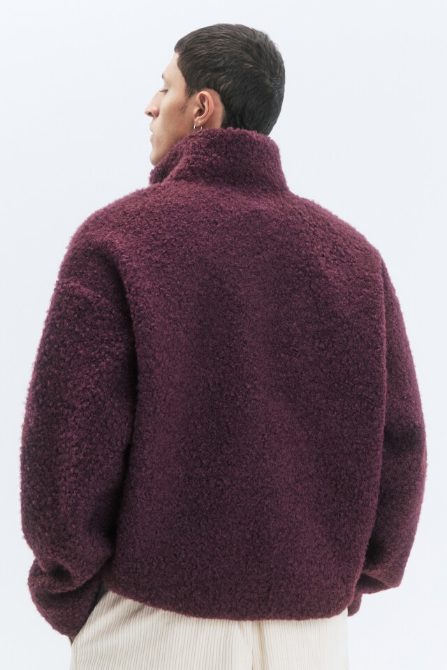 Толстовка half-zip флисовая с воротником-стойкой - цвет фиолетовый - 5