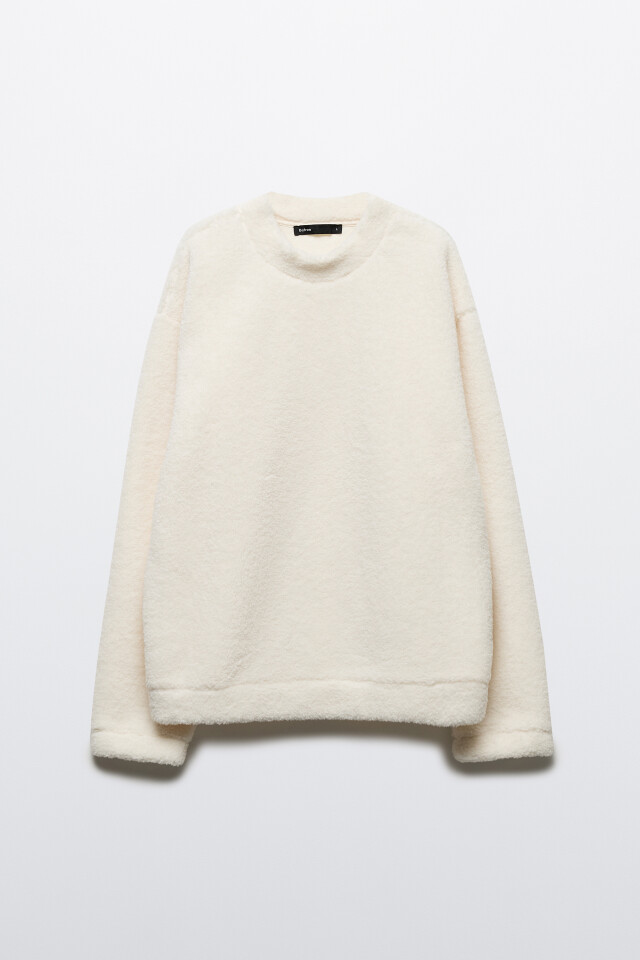 Свитшот oversize из флиса - цвет бежевый - 9