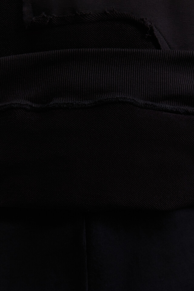 Худи oversize рваная с вышитой надписью - цвет черный - 8