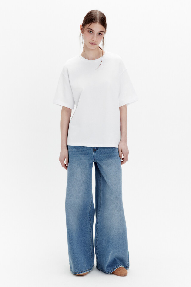 Футболка oversize из плотного хлопка - цвет белый - 4