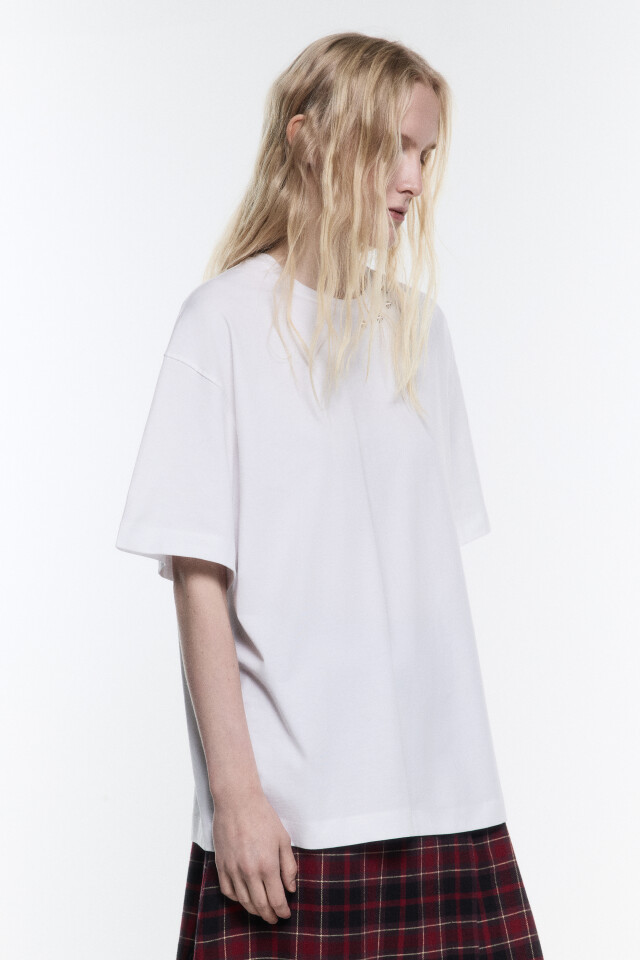 Футболка oversize с принтом в стиле гранж - цвет белый - 3